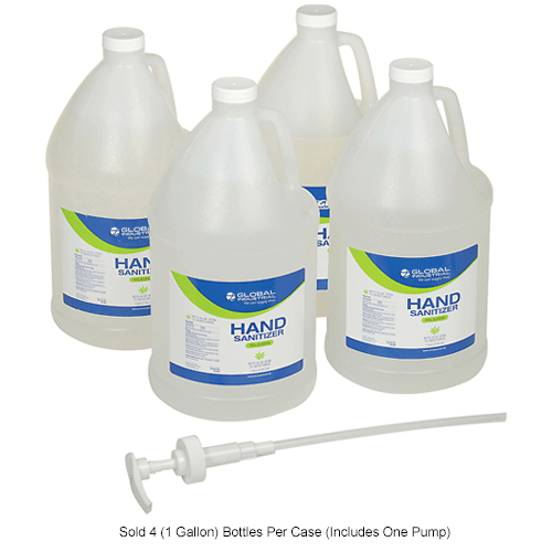 Global Industrial™ Gel Hand Sanitizer, 1 Gallon, 4 Bottles/Case With 1 Pump 641482