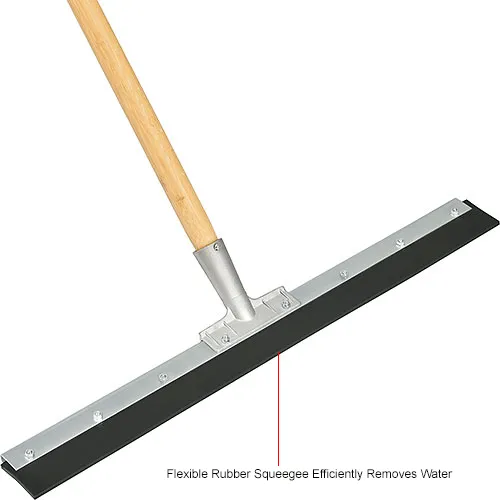 Global Industrial 24 Straight Floor Squeegee with Wood Handle - Pkg Qty 4