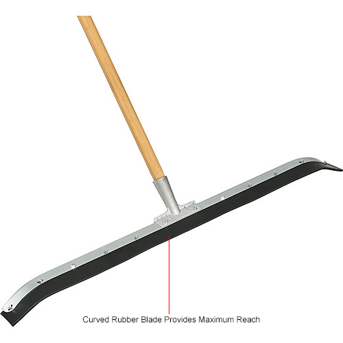 Global Industrial™ 36" Curved Floor Squeegee With Wood Handle Pkg Qty