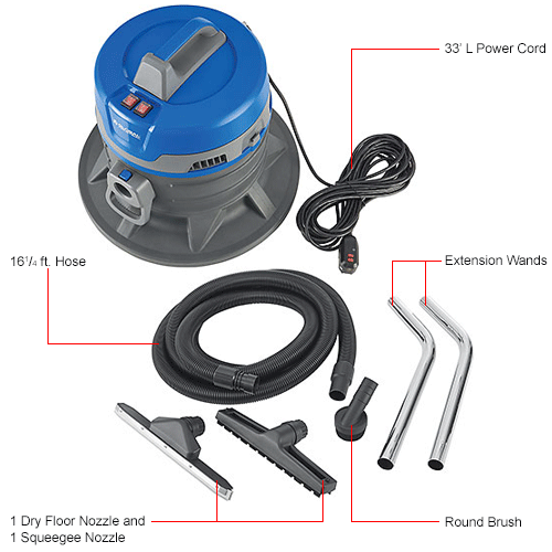 Global Industrial™ Drum Top HEPA Wet/Dry Vacuum, 55 Gallon Cap.