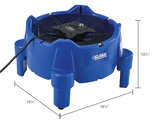 LAVA × BE-MAX BRM1.3 Global Industrial™ Vertical Floor Dryer/Blower, 1 Speed, 1/4