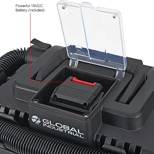 Global Industrial™ Battery Powered HEPA Wet/Dry Vacuum, 2.6 Gallon