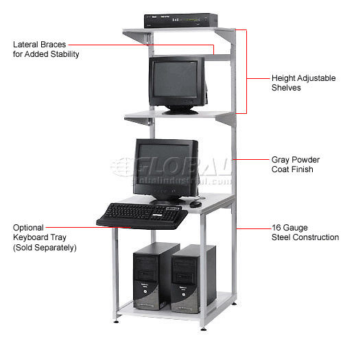 Global Industrial™ 24" Computer LAN Workstation, 24"W x 30"D x 74"H