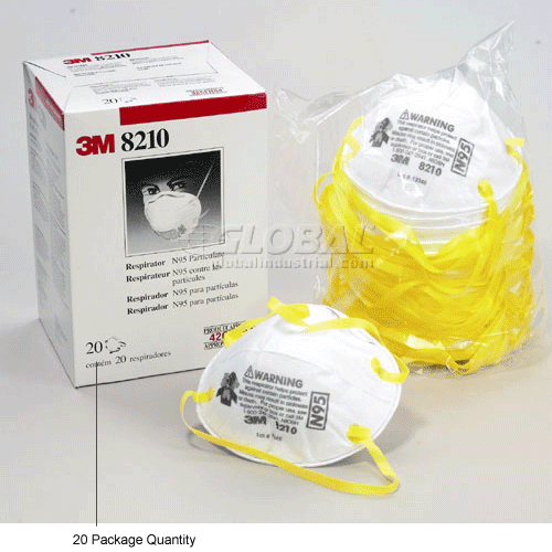 3m n95 respirator masks white 20/box - 8210 3m n95 respirator masks white 20/box - 8210