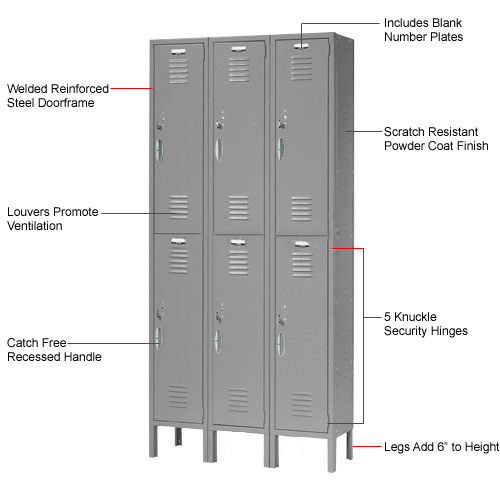 Global Industrial™ Capital® 2-Tier 6 Door Locker, 12