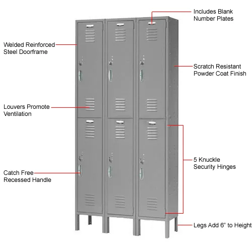 Global Industrial™ Capital® 2-Tier 6 Door Locker, 36