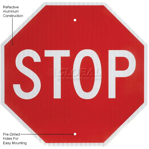 Global Industrial™ Aluminum Sign - Stop - .080