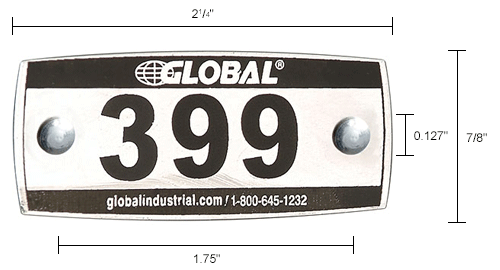 Global&#8482; Locker Number Plate Kit - Pkg Of 200 Numbered 300-499