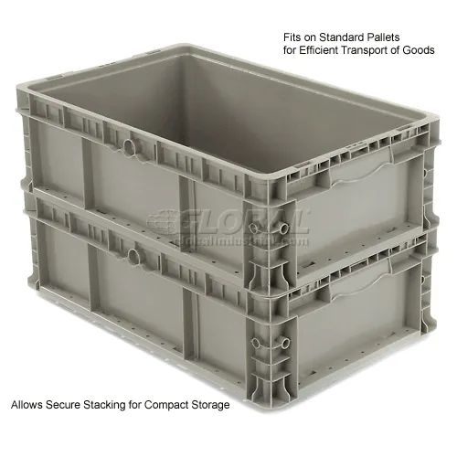 Global Industrial™ Stackable Straight Wall Container, Solid