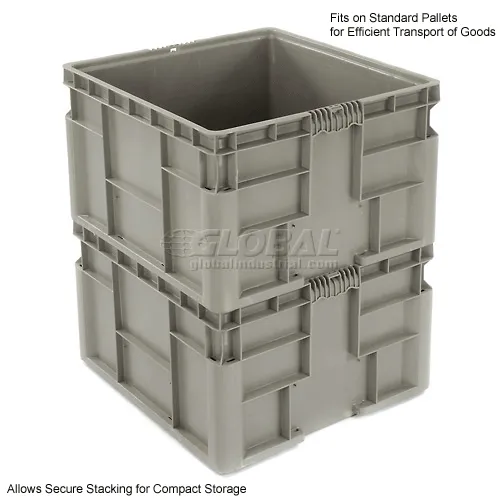 Global Industrial™ Stackable Straight Wall Container, Solid