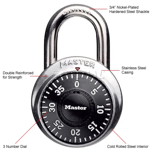 Master lock shop dial combination padlock