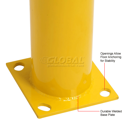 Steel Bollard With Removable Rubber Cap for Existing Concrete