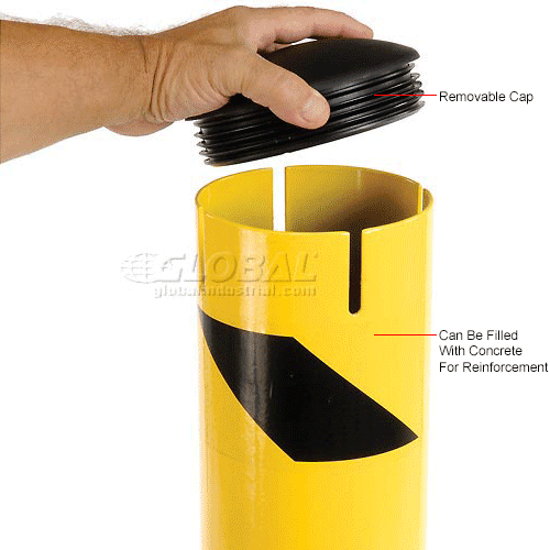 Steel Bollard With Removable Rubber Cap for Underground