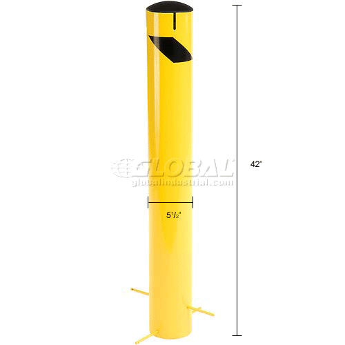 Steel Bollard With Removable Rubber Cap for Underground