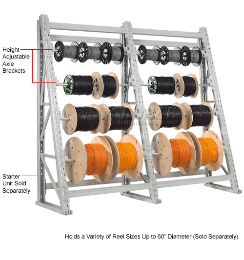 Global Industrial™ Reel Rack Add-On Unit 48"W X 24"D X 120"H | 653190 ...