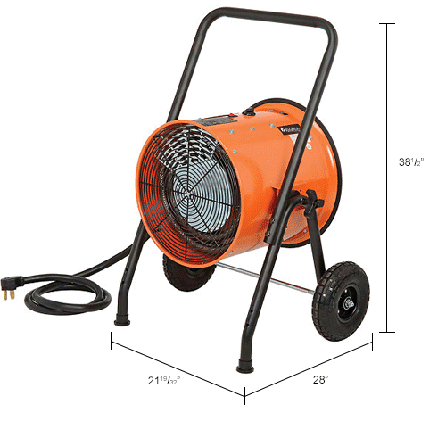 Global Industrial 10 KW Portable Electric Salamander Heater 240V 1   653558 Dim 