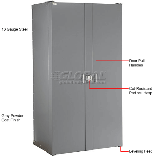 Global Industrial™ Bin Cabinet Deep Door 96 YL Bin, Shelves, 16 Ga  Unassembled Cabinet 38x24x72