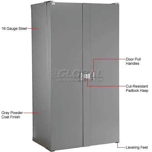 Global Industrial™ Bin Cabinet Deep Door, 96 YL Bins, Shelves, 16