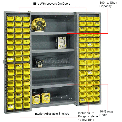 Bins, Totes & Containers Global Industrial™ Bin Deep Door 96 YL Bin