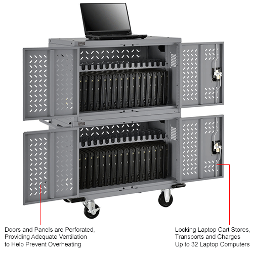 Global Industrial™ 32Device Charging Cart For Chromebooks And Tablets