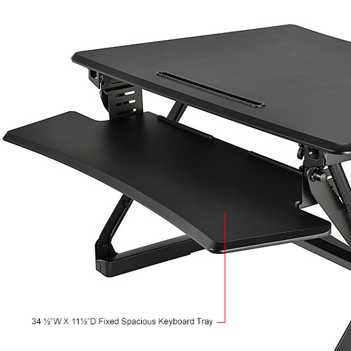 Interion&#174; Height Adjustable Sit Stand Desk - Full Width Keyboard