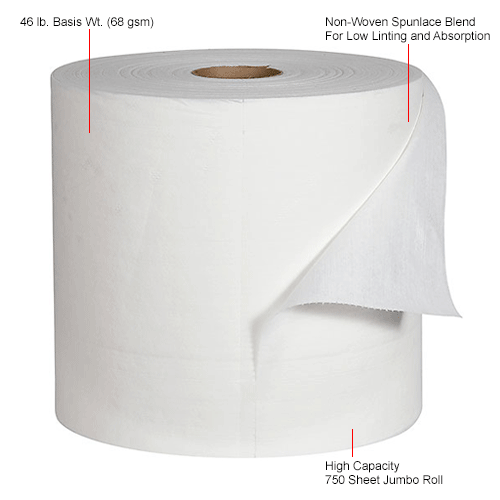 Global Industrial™ Quick Rags® General Purpose Jumbo Roll, 750 Sheets/Roll, 1 Roll/Case
																			