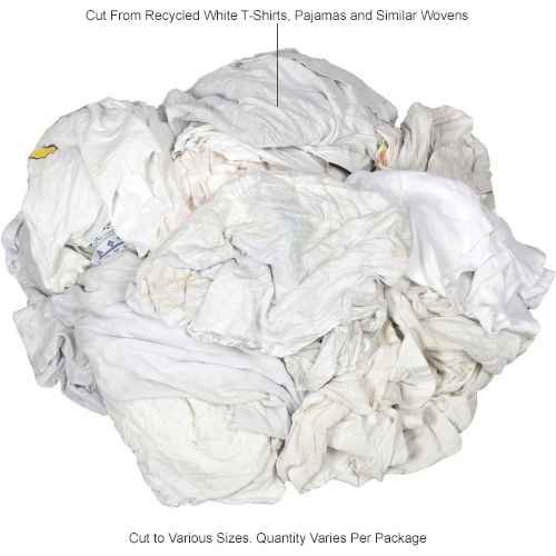 Global Industrial&#153; Recycled White Cut Rags, 10 Lb. Box 