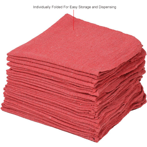 Global Industrial&#153; 100% Cotton Red Shop Towels, 50 Lb. Box 