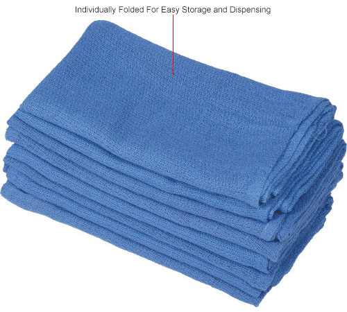 Global Industrial&#153; 100% Cotton Blue Huck Towels, 50 Lb. Box 