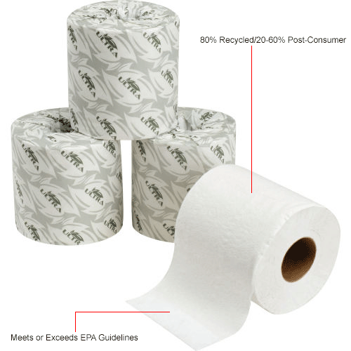 Standard Bathroom Tissue Paper 500 Sheets/Roll, 96 Rolls/Case