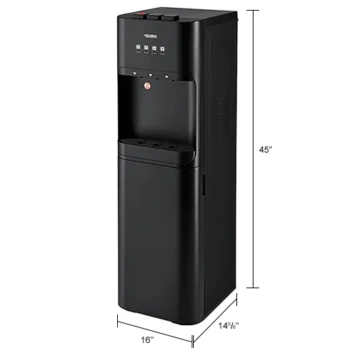 Global Industrial  Tri-Temp UV-C Filter Water Dispenser, Black