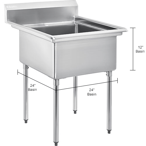 Global Industrial™ Stainless Steel Utility Sink W/8