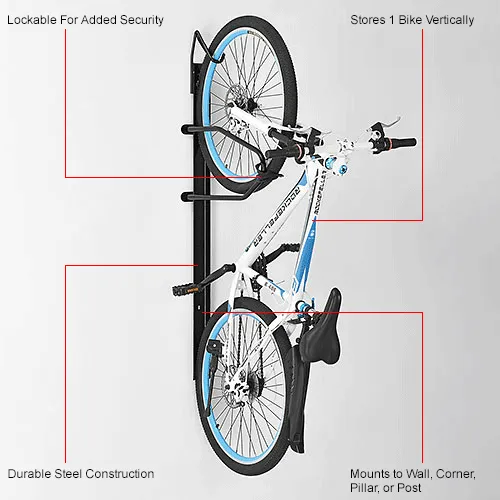 Global Industrial™ Indoor Vertical Bike Rack Mount, Lockable,