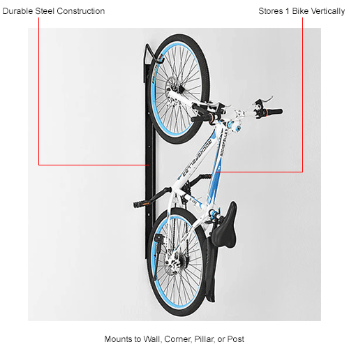 Global Industrial™ Indoor Vertical Bike Rack Mount, 1 Bike Capacity, Black