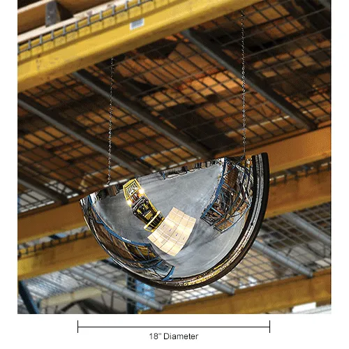 Specchio Convesso Di Sicurezza A Mezza Cupola 50 Cm - Angolo Visivo 180°, Acrilico Infrangibile, Per Parcheggi, Negozi, Magazzini
