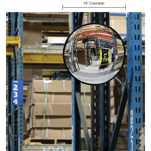 Global Industrial™ Round Glass Convex Mirror, Indoor, 18 Dia., 160°  Viewing Angle