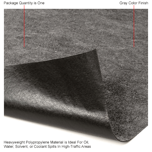 Global Industrial&#153; Universal Sorbent Barrier Spill Mat, Heavyweight, 36"W x 100'L, Gray