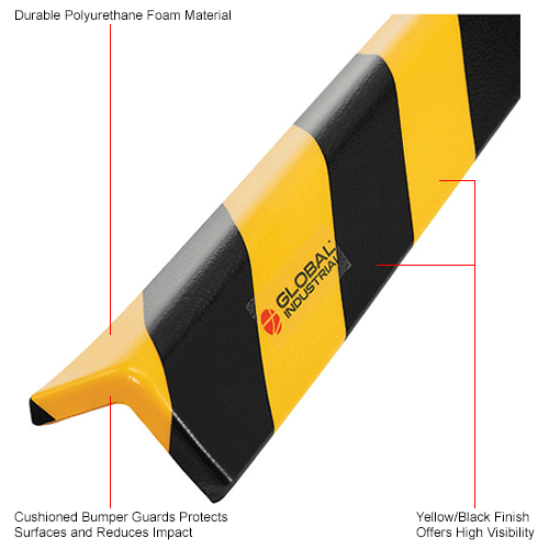 Global Industrial™ 90Degree Flat Corner Bumper Guard, Type H+, 393/8