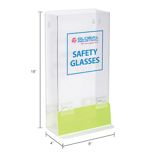 Global Acrylic Safety PPE Dispenser, Visitor Specs Deluxe, GLASG-D	