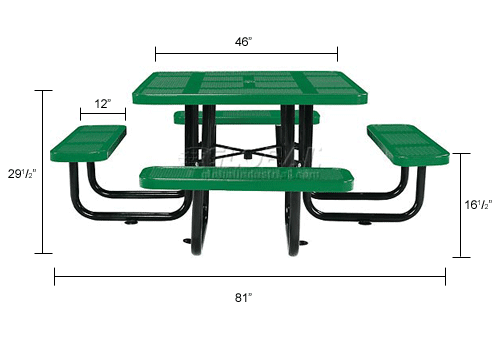 Square Perforated Picnic Table