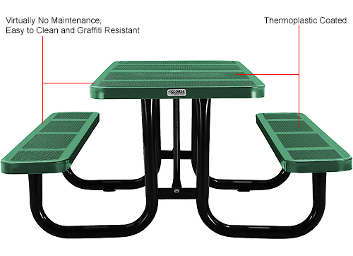 Rectangular Perforated Picnic Table