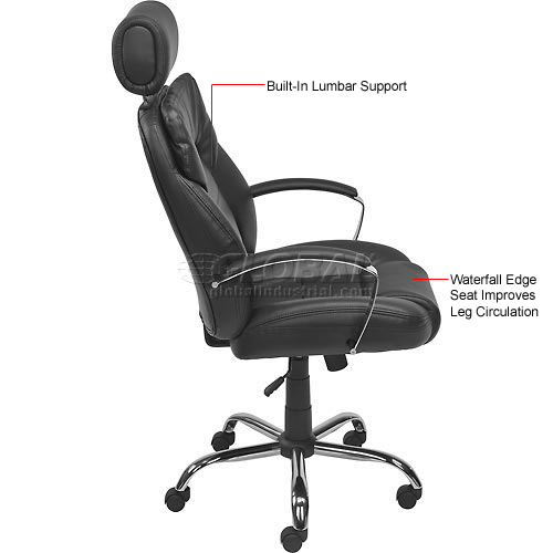 Interion® Big and Tall Executive Chair with Headrest Leather High