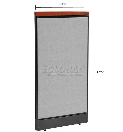 Partition Raceway Interion® Deluxe Non-Electric Office Partition Panel with Raceway, 24-1 ...