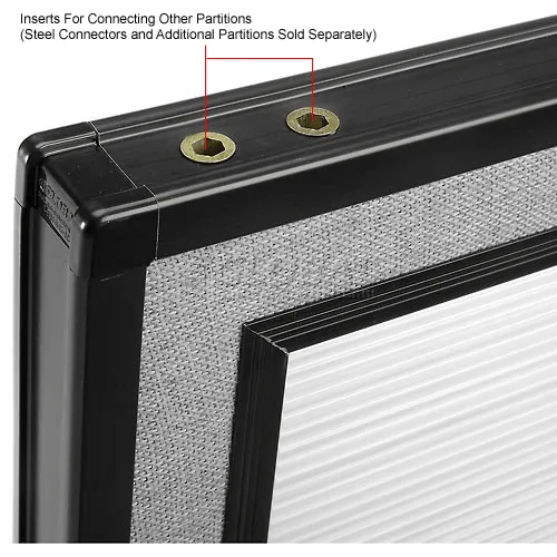 Interion® Office Partition Panel with Partial Window & Raceway, 48