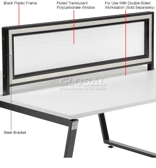 Fluted Polycarbonate  Divider Screen for Double Workstation
																			