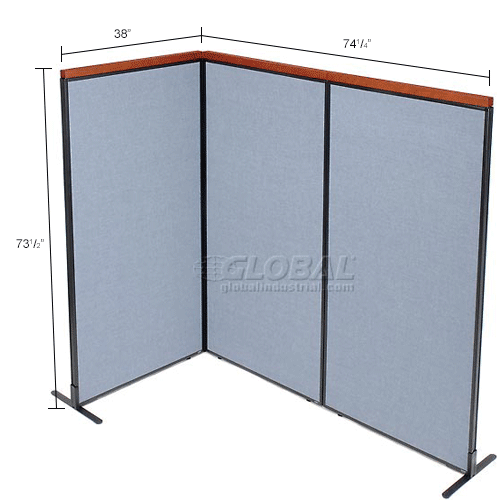 Interion® Deluxe Freestanding 3Panel Corner Room Divider, 361/4"W x