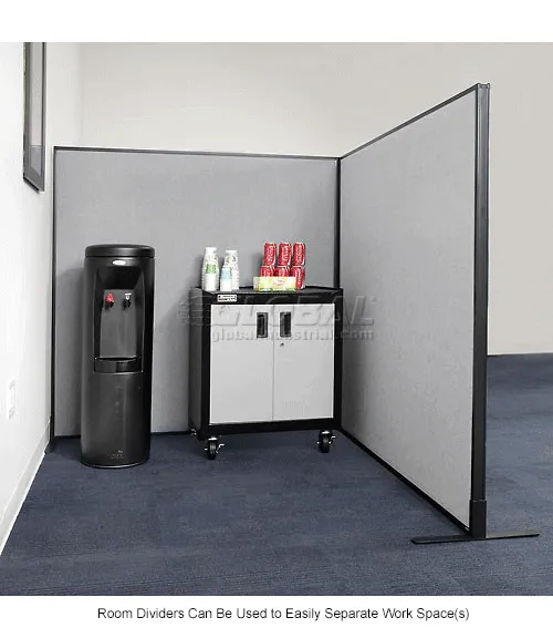 Interion® Freestanding 2-Panel Corner Room Divider, 24-1/4