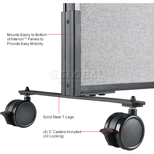 Interion® TLeg Bracket Kit With Casters (Per Pair) 695128