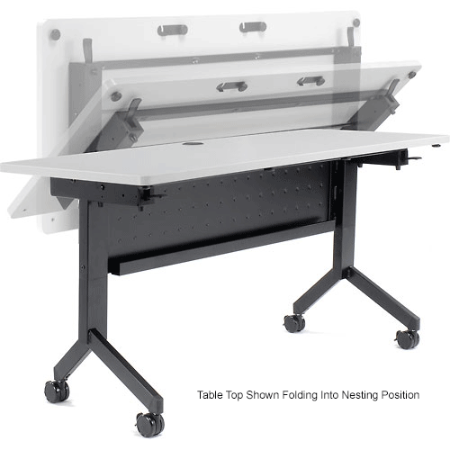 Interion® FlipTop Training Table, 72"L x 24"W, Gray