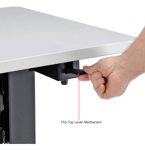 Interion® FlipTop Training Table, 72"L x 24"W, Gray